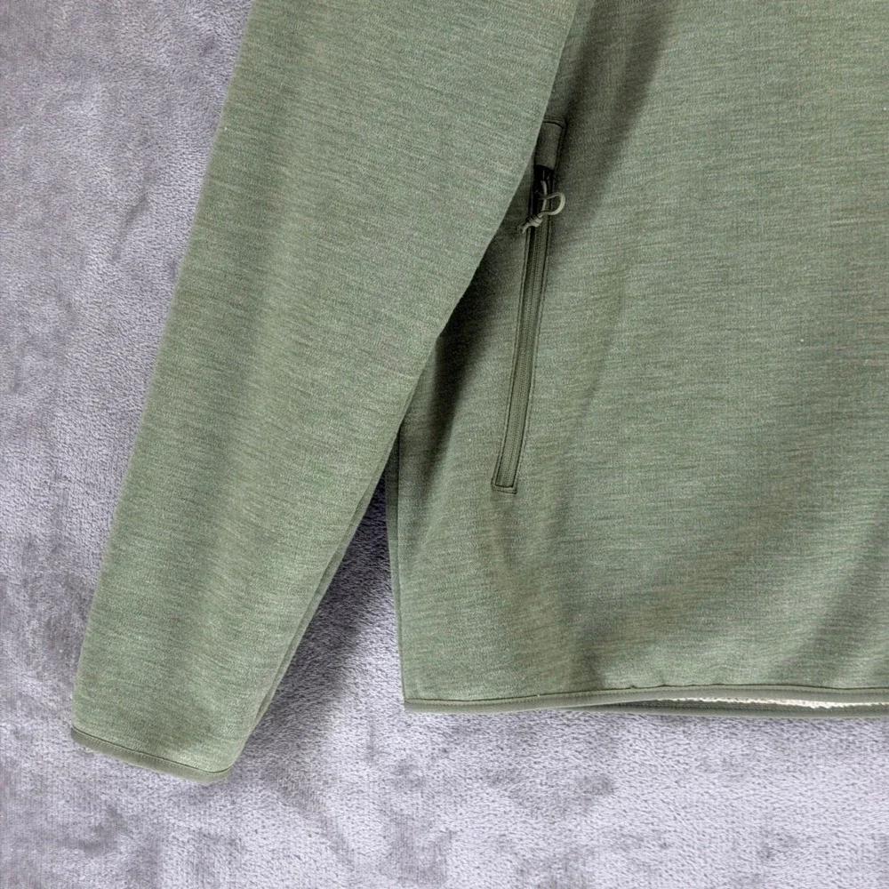 The North Face Pullover Mens L NF0A3MMS Green Wool Blend Snap Mock Neck EUC